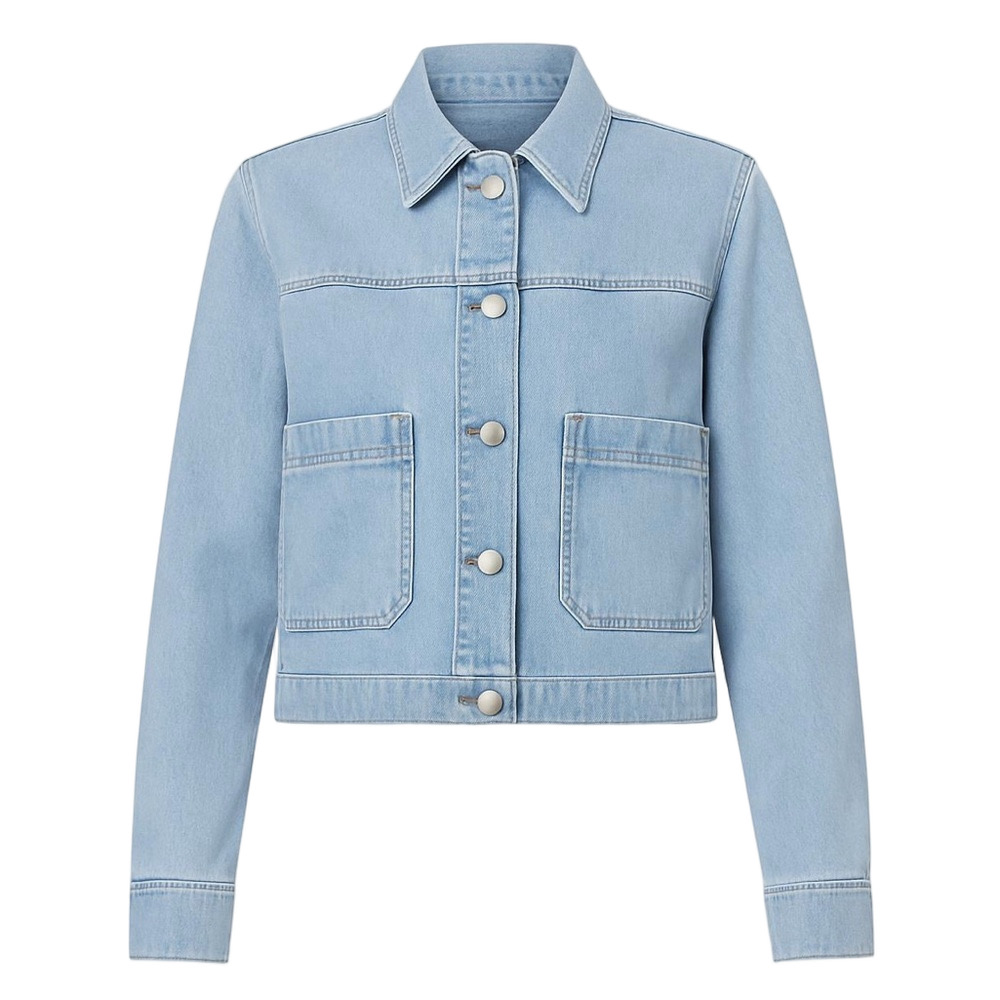 Joe's Jeans Women’s Patch Pocket Crop Manila Light Blue Denim Jacket - Sz L, NWT